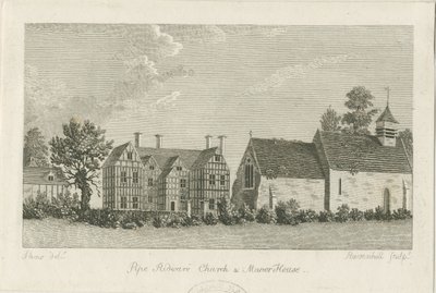 पाइप रिडवेयर चर्च और मैनर हाउस: उत्कीर्णन, एनडी [1762-1798] द्वारा स्टीबिंग शॉ