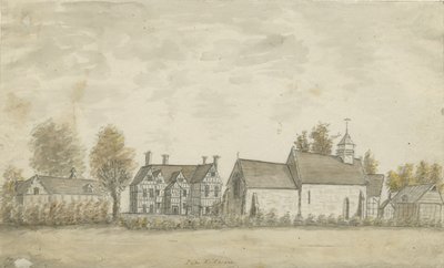 पाइप रिडवेयर चर्च और मैनर हाउस: वाटर कलर पेंटिंग, एनडी [1762-1798] द्वारा स्टीबिंग शॉ