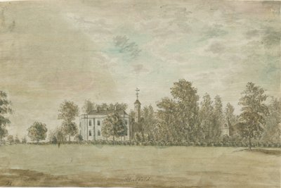 स्टेटफ़ोल्ड हॉल: वाटर कलर पेंटिंग, एनडी [1762-1802] द्वारा स्टीबिंग शॉ