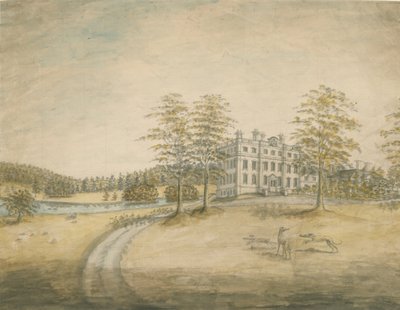 स्विंफेन हॉल: वाटर कलर पेंटिंग, एनडी [सी 1762-1798] द्वारा स्टीबिंग शॉ