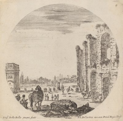 कोलोसियम और कॉन्स्टेंटाइन का आर्क, 1646। द्वारा स्टेफानो डेला बेला