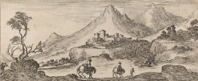 कैसल के साथ लैंडस्केप, 1641। द्वारा स्टेफानो डेला बेला