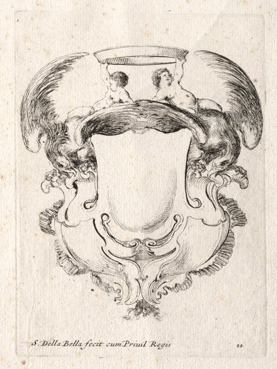 एक कार्टूचे के लिए नया मॉडल, 1647। द्वारा स्टेफानो डेला बेला