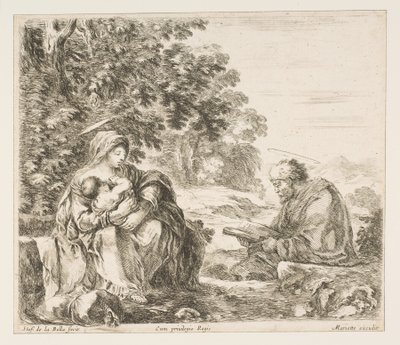 मिस्र में उड़ान पर आराम करो, ca. 1649। द्वारा स्टेफानो डेला बेला