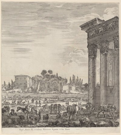 एंटोनिनस और कैम्पो वैक्सीनो का मंदिर, 1656। द्वारा स्टेफानो डेला बेला