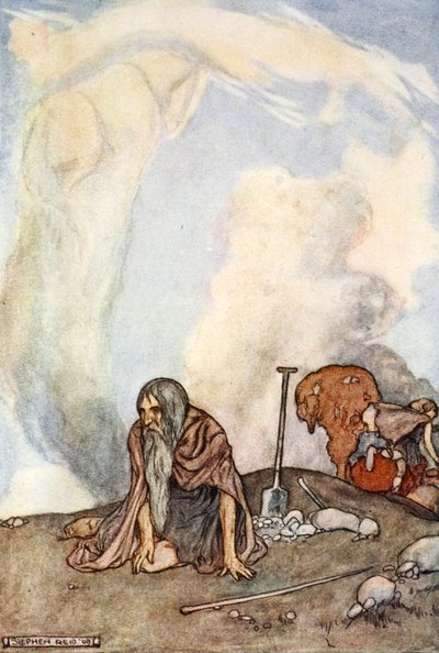 सफेद घोड़ा धुंध की माला की तरह उनकी आंखों से ओझल हो गया था, c1910। द्वारा स्टीफन रीड