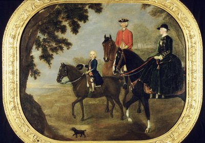 सर जॉर्ज हैम्पटन और परिवार, c.1738 (पैनल पर तेल) द्वारा स्टीफन वध