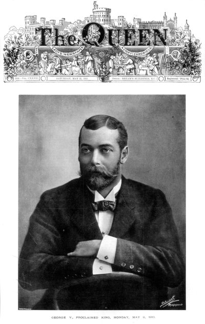 रानी का फ्रंट कवर, द लैडिस अख़बार, 21 मई 1910। द्वारा स्टुअर्ट रिचमंड