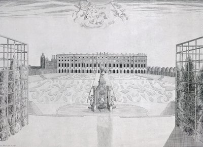 हैम्पटन कोर्ट साउथ फ्रंट, c.1830 द्वारा सटन निकोल्स