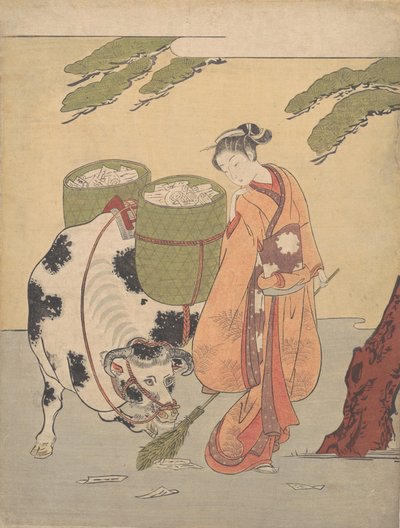 एक महिला अपने प्रेम पत्रों की सफाई करती हुई, 1725-1770।, 1725-1770। द्वारा सुज़ुकी हरुनोबु