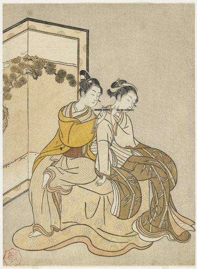 मेइवा 2 के लिए कैलेंडर प्रिंट और सम्राट Xuanzong और यांग गुइफ़ी, 1765 का एक म्यूट द्वारा सुज़ुकी हरुनोबु