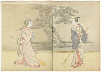 मेवा 2 का कैलेंडर प्रिंट और No_ Play Takasago, 1765 का एक म्यूट द्वारा सुज़ुकी हरुनोबु
