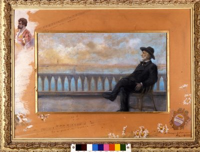 वेनिस में ज्यूसेप वर्डी, इतालवी संगीतकार (1813-1901) का पोर्ट्रेट। टी. बियान्को द्वारा पेस्टल संगीतकार द्वारा 1897 में गायक तमाग्नो को दान किया गया था। द्वारा टी। बियांको