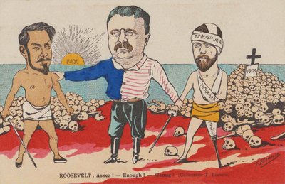 रूजवेल्ट: एसेज़! - पर्याप्त! - गेनुग! पोर्ट्समाउथ की संधि, 1905 पर एक कैरिकेचर। द्वारा टी। बियांको