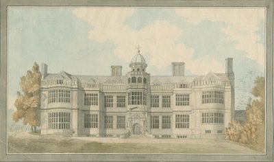 इनिस्ट्रे हॉल: वाटर कलर पेंटिंग, एनडी [1791] द्वारा टी कार्टर
