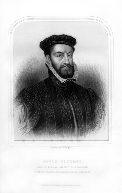 जेम्स स्टीवर्ट, 1 अर्ल ऑफ मोरे, रीजेंट ऑफ स्कॉटलैंड, 1870 द्वारा टीआर नाइट