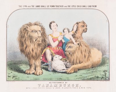द लायन एंड लैम्ब शॉल लेट डाउन टुगेदर और द लिटिल चाइल्ड शैल लीड देम, c.1840 (पेपर पर वाटर कलर) द्वारा TW मजबूत