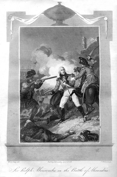 अलेक्जेंड्रिया की लड़ाई में सर राल्फ अबरक्रॉम्बी 1734-1801, 1816। द्वारा टी। वालिस