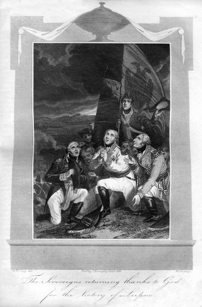 लाइपजिग, 1816 की जीत के लिए ईश्वर का धन्यवाद करते हुए संप्रभु लोग लौट रहे थे। द्वारा टी। वालिस