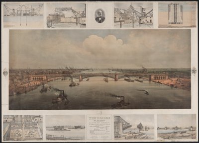 सेंट लुइस में पुल, c.1874 (क्रोमोलिथोग्राफ) द्वारा टी। वेल्डर