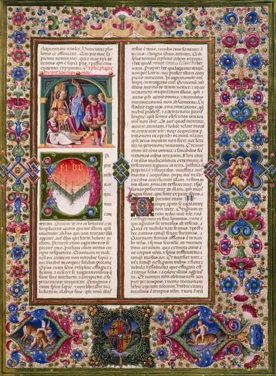 द बुक ऑफ विजडम, बोर्सो डी'एस्ट की बाइबिल के खंड I से, तादेदेव क्रिवेली (1425-1479) और अन्य द्वारा प्रकाशित, लैटिन पांडुलिपि 422-423, फोलियो 286, रेक्टो, चर्मपत्र द्वारा तदेदेव क्रिवल्लि
