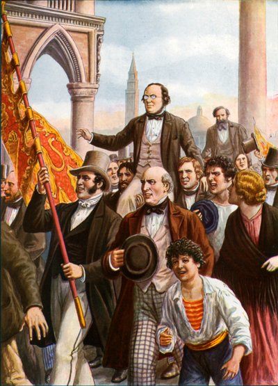 डेनियल मैनिन और निकोलो टॉमासेओ 18 मार्च 1848 को जेल से रिहा हुए द्वारा टेंक्रेडी स्कार्पेलि