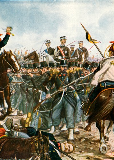 1866 की विलफ्राँका की लड़ाई में प्रिंस अम्बर्टो द्वारा टेंक्रेडी स्कार्पेलि