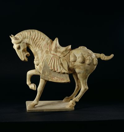घोड़ा, चीनी, तांग राजवंश, c.618-906 AD (मिट्टी के बर्तन) द्वारा Tang Dynasty Chinese School