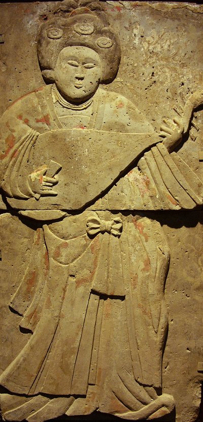 संगीतकार, तांग राजवंश (618-907) के साथ टेराकोटा स्टील, शानक्सी प्रांत में खोजा गया, जियान में स्टेल्स वन संग्रहालय। फोटोग्राफी, लियोनार्ड डी सेल्वा, चीन, २००६। द्वारा तांग राजवंश चीनी स्कूल