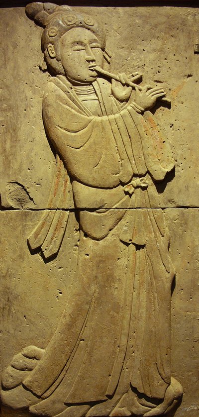 संगीतकार, तांग राजवंश (618-907) के साथ टेराकोटा स्टील, शानक्सी प्रांत में खोजा गया, जियान में स्टेल्स वन संग्रहालय। फोटोग्राफी, लियोनार्ड डी सेल्वा, चीन, २००६। द्वारा तांग राजवंश चीनी स्कूल