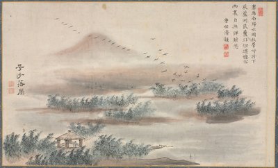 जिओ और जियांग नदियों के आठ दृश्यों में से एक, 1788। द्वारा तानी बंच