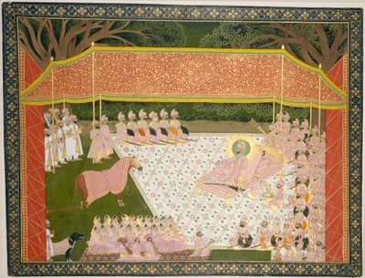 महाराणा सरूप सिंह ने एक पुरस्कार स्टालियन का निरीक्षण किया, 1845-46। द्वारा बारदाना