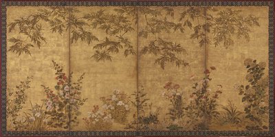 छुई मुई का पेड़, खसखस और अन्य गर्मियों के फूल, ईदो अवधि, 1630-1670। द्वारा तवरया सोसेट्सु