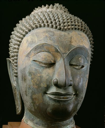एक विशाल बुद्ध (कांस्य) के प्रमुख द्वारा Thai