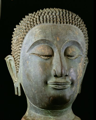 एक विशाल बुद्ध (कांस्य) के प्रमुख द्वारा Thai