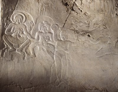 बौद्ध दृश्य, दावरावती काल (चट्टान) द्वारा थाई स्कूल