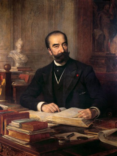 उनके कार्यालय में सादी कार्नोट (1837-1894) का पोर्ट्रेट, 1887 से 1894 तक अध्यक्ष, थियोबाल्ड चार्टरन द्वारा पेंटिंग (1849-1907) द्वारा Theobald Chartran