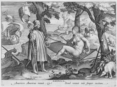 कोलंबस 'अमेरिका की खोज', 1492, c1600 द्वारा थियोदूर गाले