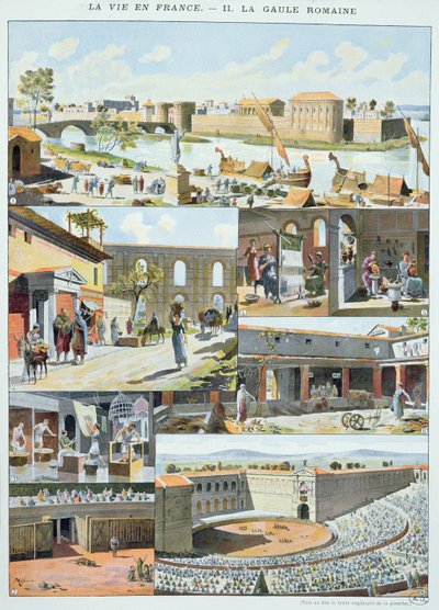 रोमन साम्राज्य की अवधि के दौरान पेरिस में दैनिक जीवन के दृश्य, c.1900 द्वारा थियोडोर जोसेफ ह्यूबर्ट हॉफबॉयर