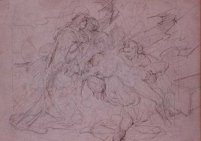 क्रॉस से उतरना (ड्राइंग) द्वारा थिओडोर (attr। To) Gericault