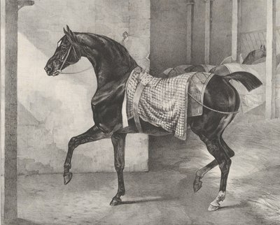 1822 में एक अस्तबल में काला घोड़ा बंधे। द्वारा थियोडोर गेरिकौल्ट