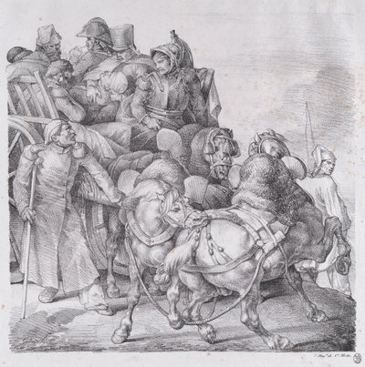 घायल सैनिकों से भरी गाड़ी, 1818। द्वारा थियोडोर गेरिकौल्ट