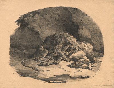एक शेर, 1823 द्वारा घोड़ों का भक्षण। द्वारा थियोडोर गेरिकौल्ट
