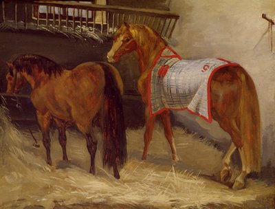 अस्तबल में घोड़े द्वारा Theodore Gericault