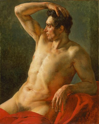 प्रोफ़ाइल में पुरुष धड़, दाहिना हाथ उठाया, 1812 द्वारा Theodore Gericault