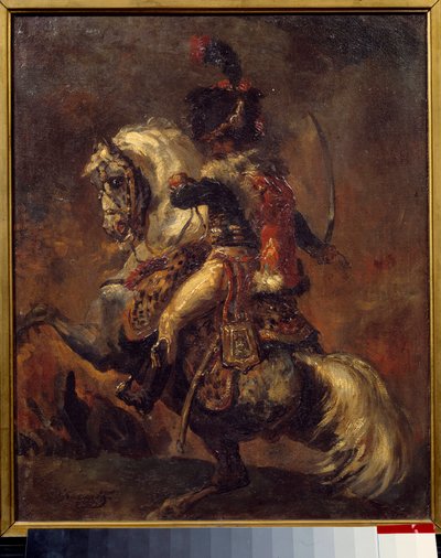 थियोडोर गेरिकॉल्ट (1791-1824) 19वीं सदी के सूर्य द्वारा इंपीरियल गार्ड चार्ज पेंटिंग के घोड़े पर हंटर के अधिकारी। 0,27x0,22 मीटर संगीन, मुसी बोनाटा द्वारा थियोडोर गेरिकौल्ट