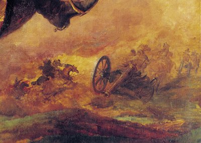 हुसर्स के अधिकारी, दाईं ओर एक तोप का विस्तार, 1814 (26088 का विस्तार) द्वारा थियोडोर गेरिकौल्ट