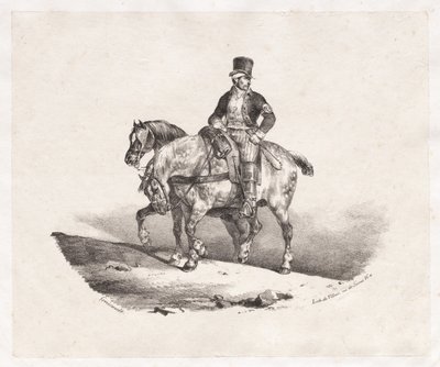 पोस्टमैन या दो हार्नेसेड घोड़े, 1823। द्वारा थियोडोर गेरिकौल्ट