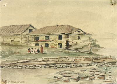 बिल्डिंग रुइन, अलास्का, 1884 में जा रही हैं। द्वारा थिओडोर जे रिचर्डसन