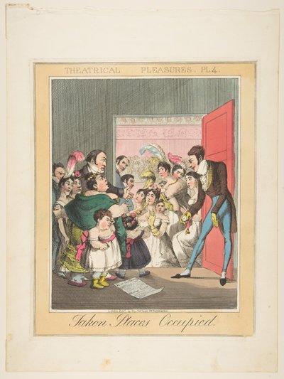 नाटकीय सुख, प्लेट 4: स्थानों पर कब्जा कर लिया, सीए। 1835। द्वारा थियोडोर लेन
